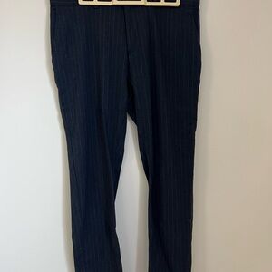 Zara Men's Dark Blue Pinstripe Trousers